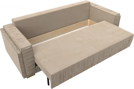 Диван прямой Лига-044 (Бежевый,Коричневый/Велюр) Лига Диванов арт.122250