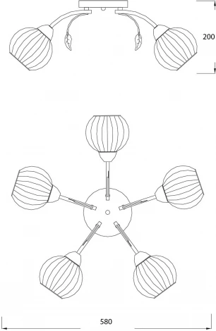 Люстра потолочная Rihanna 1175/5P E27*40W Chrome
