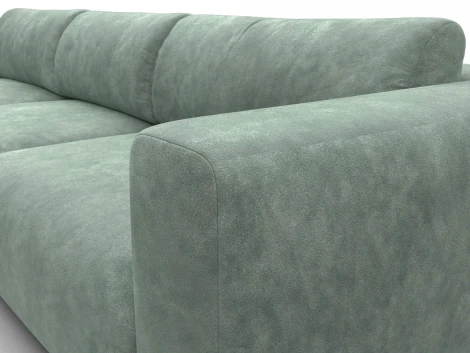 Диван угловой Лига-066 НПБ Лонг угол левый (ЛДСП,Фанера,Брус,Велюр/Зеленый) Лига Диванов 131218L