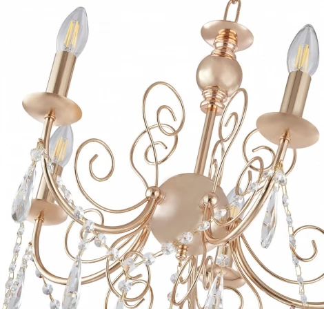 Подвесная люстра Arte Milano AM345620 345620/5 FGD (220V, подвески, на цепи, подсвечник, свеча)