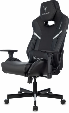 Кресло игровое Knight Thunder 5X черный эко.кожа крестов. металл