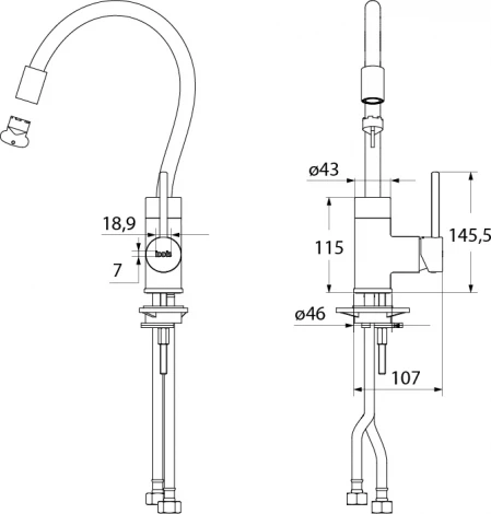 Смеситель Iddis Kitchen 360 K36SBJBi05 для кухонной мойки