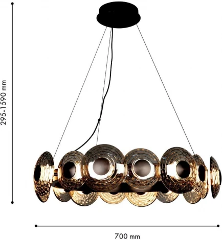 Подвесная люстра Favourite Claros 4642-16P (LED, 220V, на тросе, круглые)