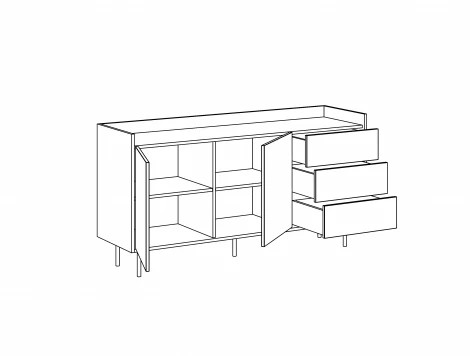 Сервант Look ОГОГО (арт.778174), (ЛДСП/Черный)