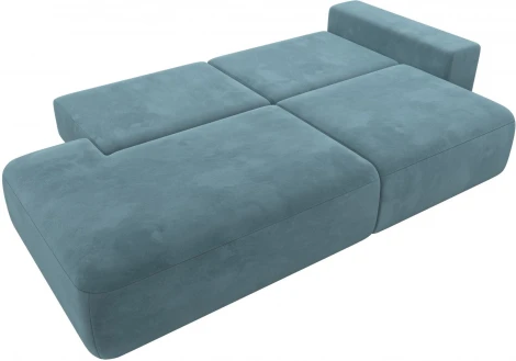 Диван прямой Лига-036 НПБ Модерн подлокотник справа (Бирюзовый/Велюр) Лига Диванов арт.121340