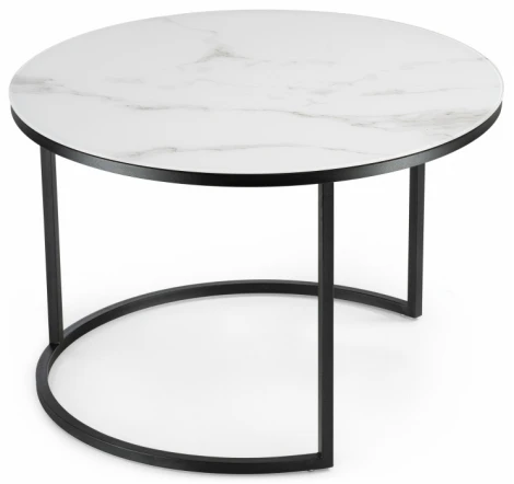 Комплект столиков Woodville Плумерия белый мрамор / черный 500007