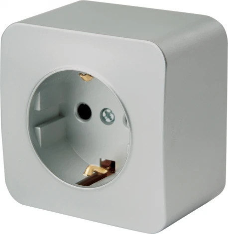 Розетка с заземлением (серебро) Stekker София 49326