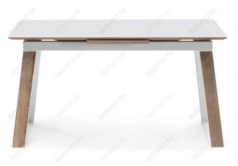 Стеклянный стол Woodville Авлида белый / дуб монтана 424306