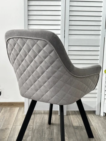 Стул JET 360 град. поворот. B22 Серый, велюр / черный каркас, М-City