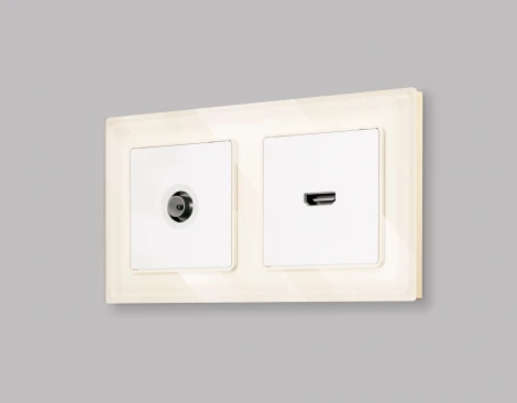 Комплект механизма Ambrella Volt TV розетки оконечной ALFA MA133010 Белый матовый 50-870 MHz 1dB QUANT