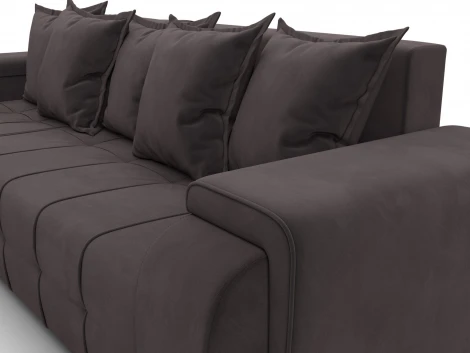 Диван угловой Лига-121 левый угол (ДСП,Брус,Велюр/Коричневый) Лига Диванов 137349L