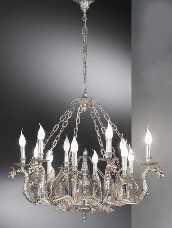 Подвесная люстра Nervilamp 900 900/6+6 (220V, на цепи, подсвечник, свеча)