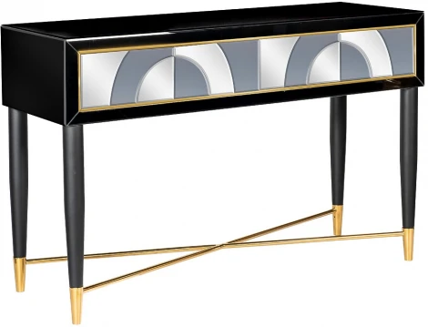 Консольный стол Garda Decor KFG122 (Черный,Золото/Черный,Золото)