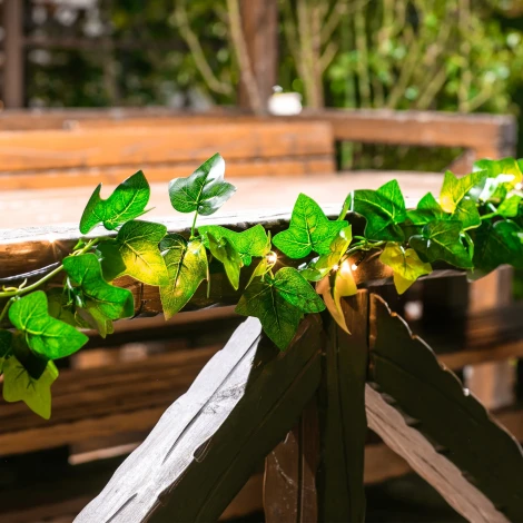 Садовая гирлянда на солнечной батарее «Плющ». 20 светодиодов, 1*АА Ni-Mh аккумулятор в/к. IP44 Uniel USL-S-135/PT2000 IVY