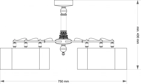 Потолочная люстра на штанге Kutek Merano Abażur MER-PL-6(P/A) (220V)