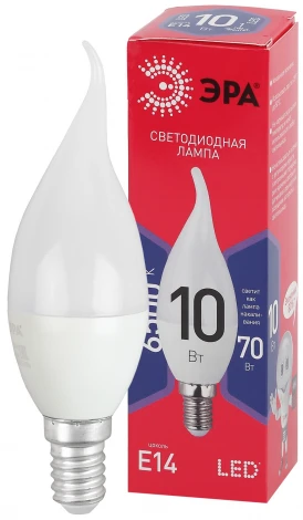Лампочка светодиодная E14 10W ЭРА LED BXS-10W-865-E14 R