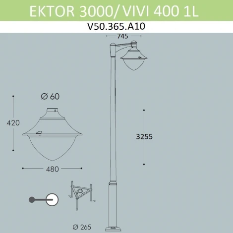 Наземный фонарь Fumagalli Vivi V50.365.A10.LXH27 (220V, IP65)