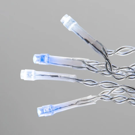 Гирлянда Бахрома светодиодная с эффектом мерцания 12м. соединяемая 195 светодиодов, синий и белый свет Uniel ULD-B12006-195/TTK BLUE-WHITE IP44