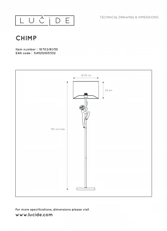 Торшер Lucide Extravaganza Chimp 10702/81/30