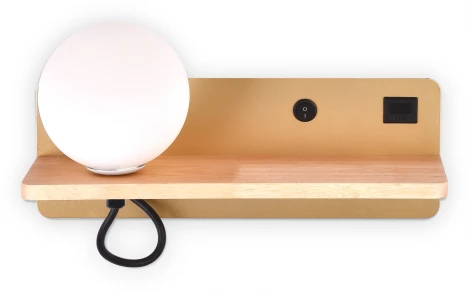 Бра с полкой с usb Ambrella Wallers FW520 (220V, выключатель, шар)