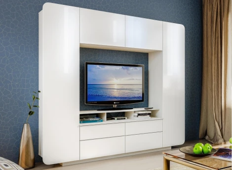 Готовая гостиная Mobi Румба белый / белый глянец 311396