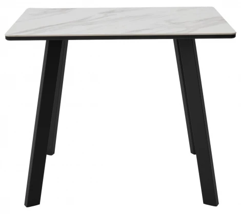 Стол ТИК ТАК 90 цвет Белый мрамор активный, керамика / Черный каркас M-City 64585