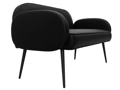 Диван прямой Лига-086 (Фанера/Металл/Экокожа/Черный) Лига Диванов 131087