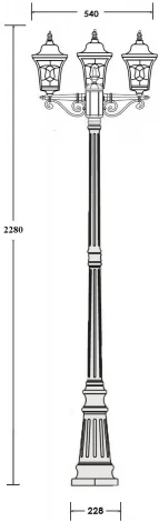 Наземный фонарь IP44 Oasis Light VENECIA 2S 91809SB Bl (220V, фонарь)