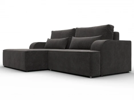 Диван угловой Лига-120 угол левый (ДСП,Брус,Фанера,ЛДС,Велюр/Темно-коричневый) Лига Диванов 137289L