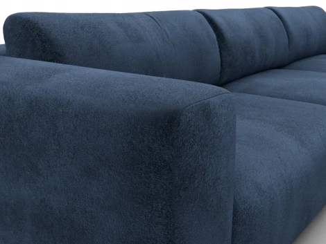 Диван угловой Лига-066 НПБ Лонг угол правый (ЛДСП,Фанера,Брус,Велюр/Синий) Лига Диванов 131227