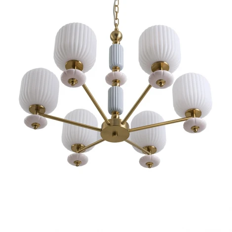 Подвесная люстра Lumion Alegra 8334/6 бронза/белый, металл/керамика/стекло E27 6*40W 220V (на цепи)