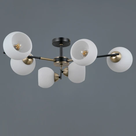 Потолочная люстра на штанге ILLUMICO IL0469-6CSQ-24 BK AB LIBRA (220V)