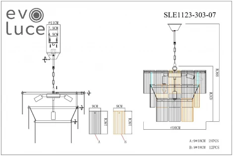 Подвесная люстра Evoluce Tresa SLE1123-303-07