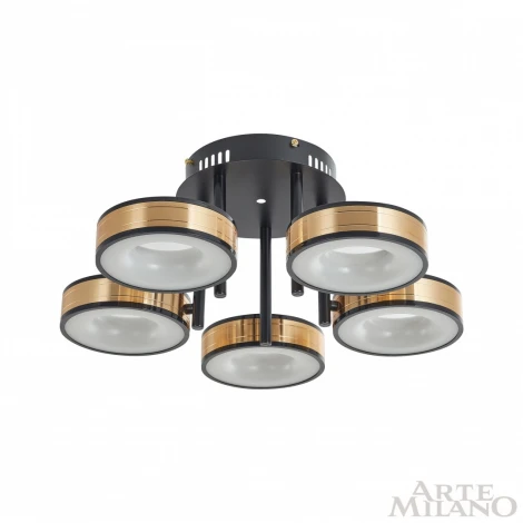 Потолочная люстра на штанге Arte Milano 271040/5R BK/GD (LED, 220V, круглые)
