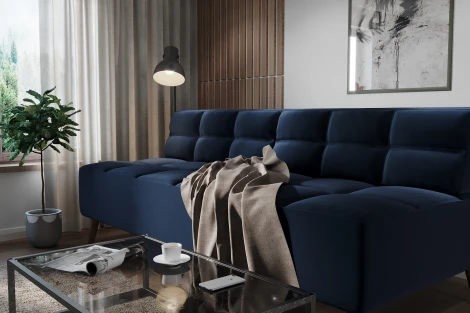 Диван Arsko Нельсон синий велюр