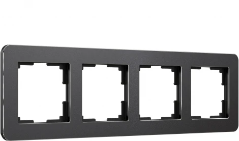 Рамка на 4 поста Platinum (черный алюминий) Werkel W0042608 (a059219)