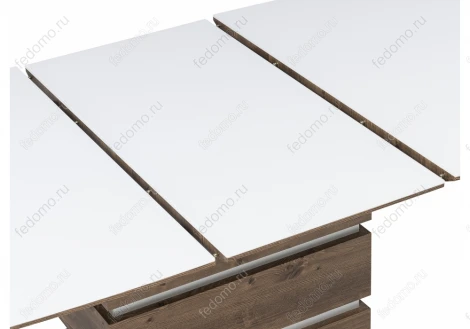 Стол на тумбе Woodville Фернан белый / орех кантри 424298