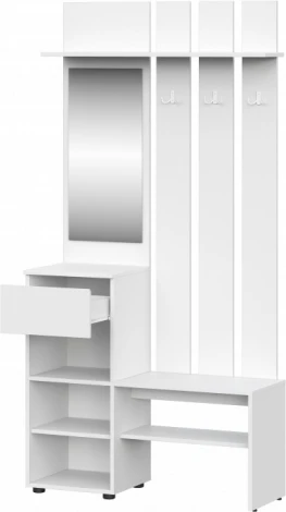 Прихожая Woodville Валенсия комплектация 1 белый текстурный