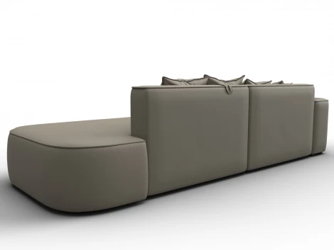 Диван угловой Лига-065 угол левый (ДСП/Пластик/Экокожа/Бежевый) Лига Диванов 129802L