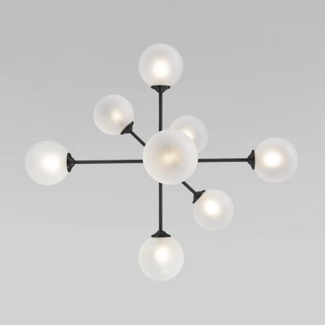 Потолочная люстра Wi-Fi на штанге Eurosvet Volver 50383 черный (220V, управление смартфоном, голосовое управление, умный дом - Minimir Home, Алиса, Маруся, Салют, шарики)