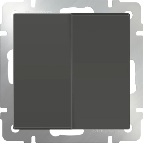 Выключатель двухклавишный проходной (серо-коричневый) W1122007 (a050838)