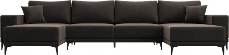 Диван П-образный Льюес (Коричневый/Велюр) Лига Диванов арт.122412