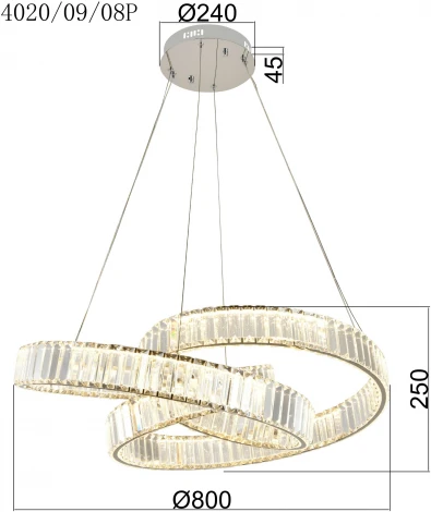 Подвесной светильник светодиодный Stilfort Vintage 4020/09/08P (регулировка яркости, 220V, пульт управления, на тросе)