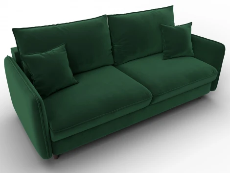Диван прямой Лига-064 НПБ (ДСП/Дерево/Велюр/Зеленый) Лига Диванов 134777