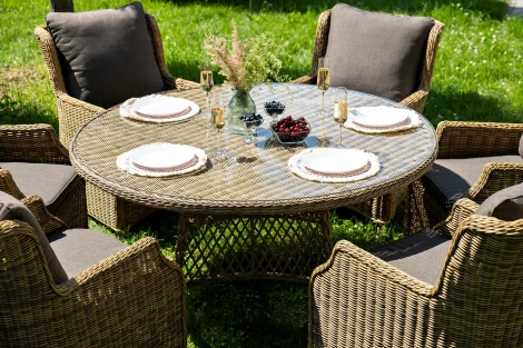 "Эспрессо–150 N" обеденная группа плетеная, цвет соломенный 4SIS арт.УТ-00008189