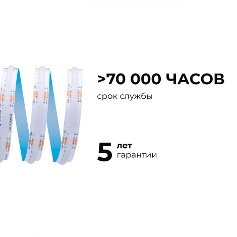 Светодиодная лента 24В 14Вт/м COB RGB 672д/м IP20, ширина подложки 10мм, 5м Apeyron 00-493