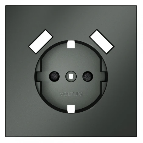 Накладка для розетки с заземлением и защитными шторками, с USB A+A Voltum S70 VLS000906 (титан)