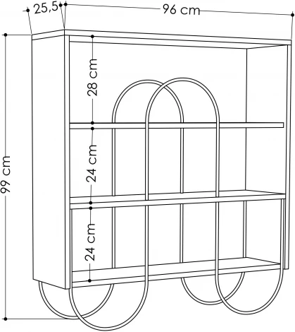Стеллаж прямой LEVE NORFOLK CONSOLE LEV00702