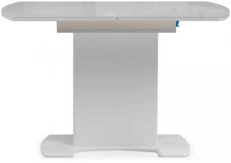 Стол на тумбе Woodville Палмер 120(160)х80х75 белое стекло / белый 490090