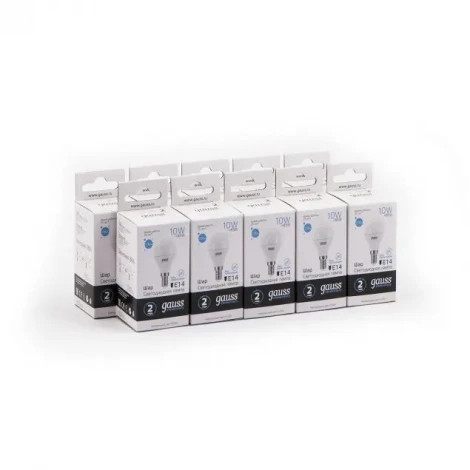 Лампочка светодиодная E14 10 Вт 920 lm 4100K нейтральное белое свечение Gauss Elementary 53120